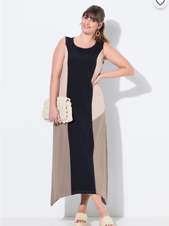 Ulla Popken Dresses & Skirts - Ulla Popkin Eco Cotton Colorblock Stretch Knit Tank Dress Size 16/18